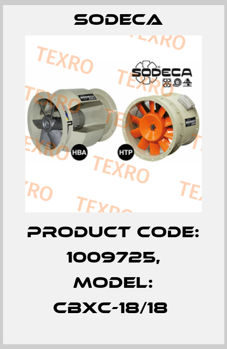 Product Code: 1009725, Model: CBXC-18/18  Sodeca