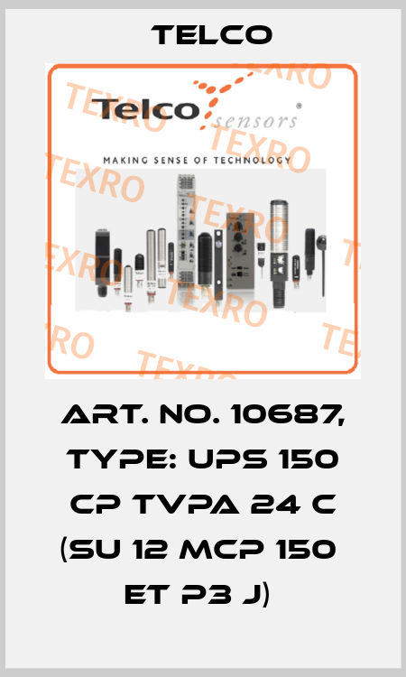 Art. No. 10687, Type: UPS 150 CP TVPA 24 C (SU 12 MCP 150  ET P3 J)  Telco
