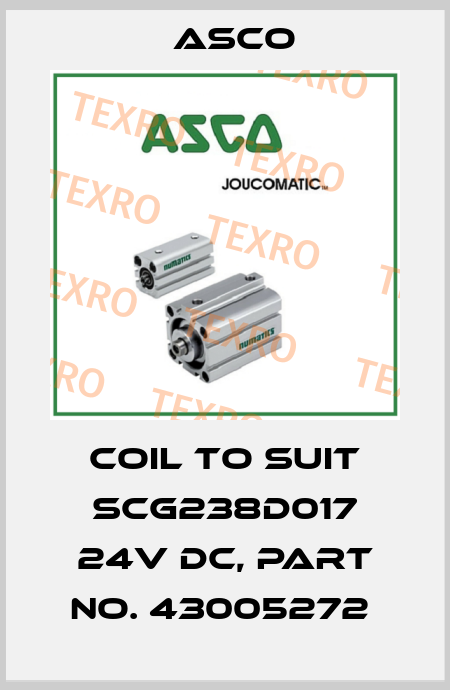 COIL TO SUIT SCG238D017 24V DC, PART NO. 43005272  Asco