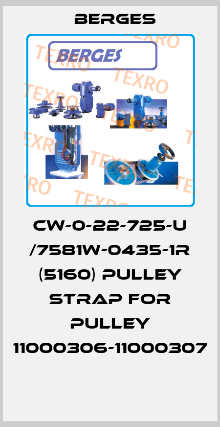 CW-0-22-725-U /7581W-0435-1R (5160) PULLEY STRAP FOR PULLEY 11000306-11000307  Berges