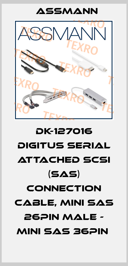 DK-127016 DIGITUS SERIAL ATTACHED SCSI (SAS) CONNECTION CABLE, MINI SAS 26PIN MALE - MINI SAS 36PIN  Assmann