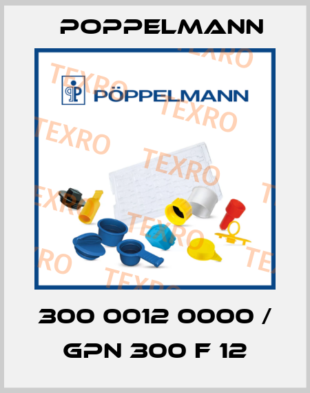 300 0012 0000 / GPN 300 F 12 Poppelmann