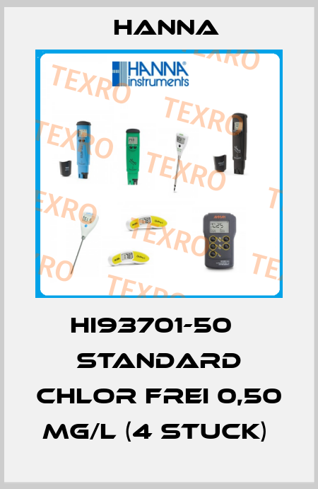HI93701-50   STANDARD CHLOR FREI 0,50 MG/L (4 STUCK)  Hanna