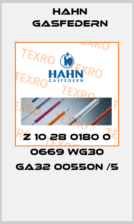 Z 10 28 0180 0 0669 WG30 GA32 00550N /5  Hahn Gasfedern