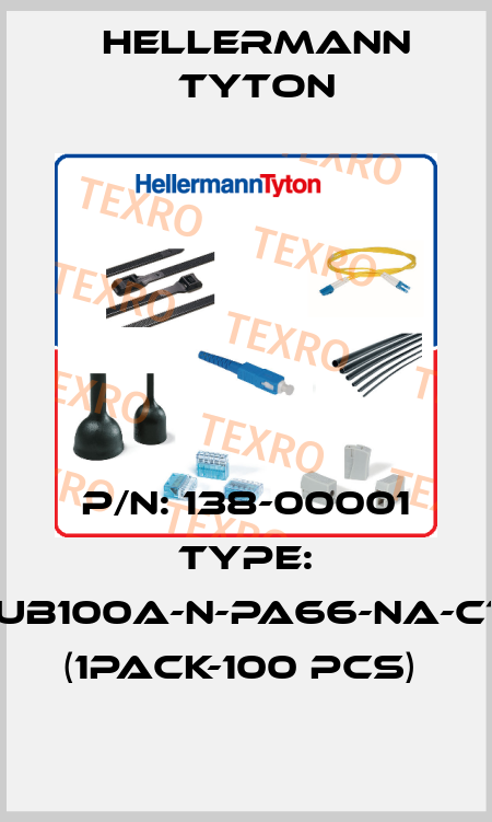 P/N: 138-00001 Type: UB100A-N-PA66-NA-C1 (1pack-100 pcs)  Hellermann Tyton
