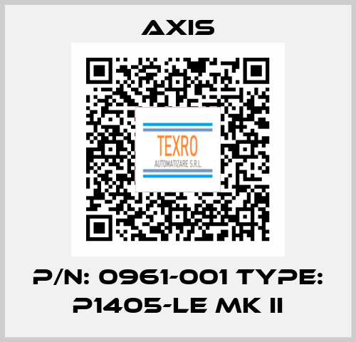 P/N: 0961-001 Type: P1405-LE Mk II Axis