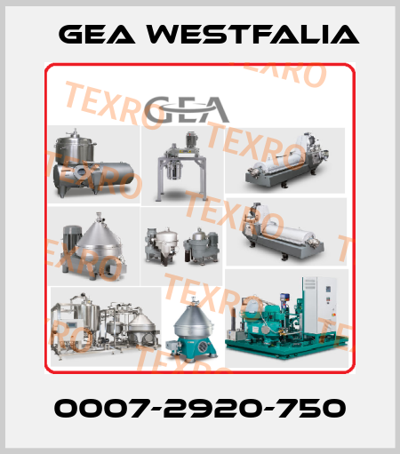 0007-2920-750 Gea Westfalia