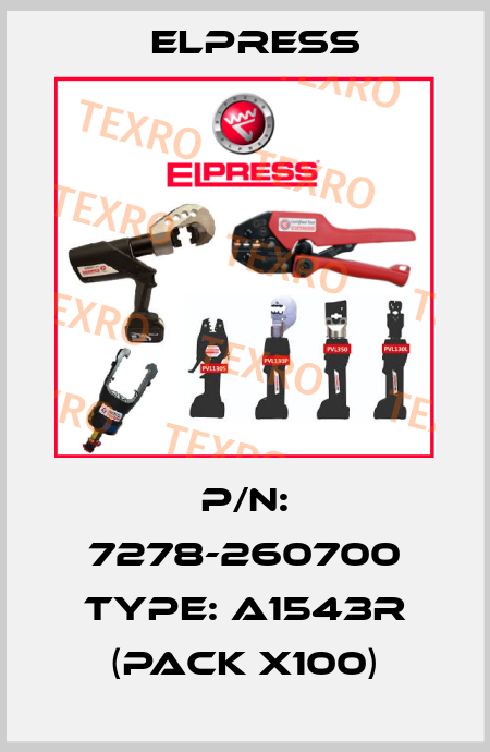 P/N: 7278-260700 Type: A1543R (pack x100) Elpress