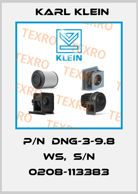 P/N  DNG-3-9.8 WS,  S/N 0208-113383 Karl Klein