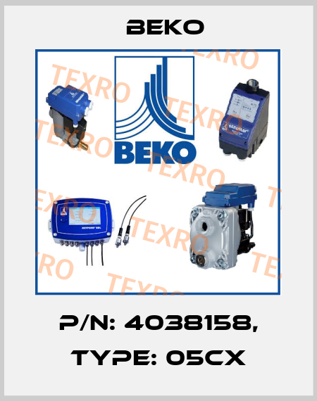 P/N: 4038158, Type: 05CX Beko