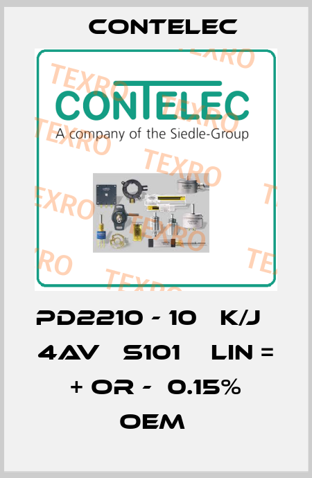PD2210 - 10   K/J   4AV   S101    LIN = + OR -  0.15% OEM  Contelec