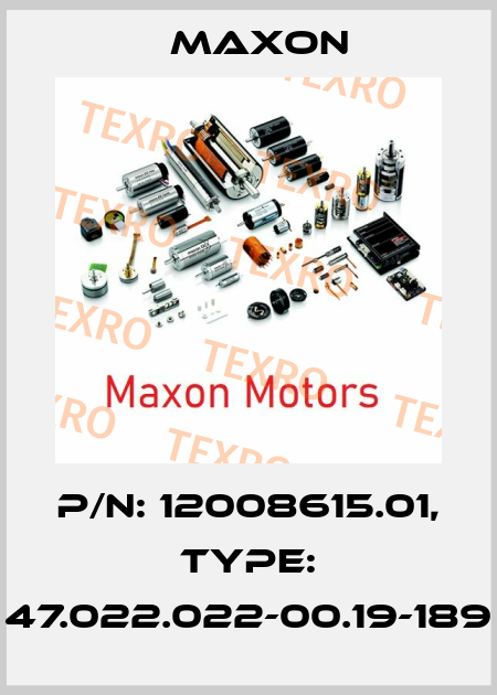 P/N: 12008615.01, Type: 47.022.022-00.19-189 Maxon