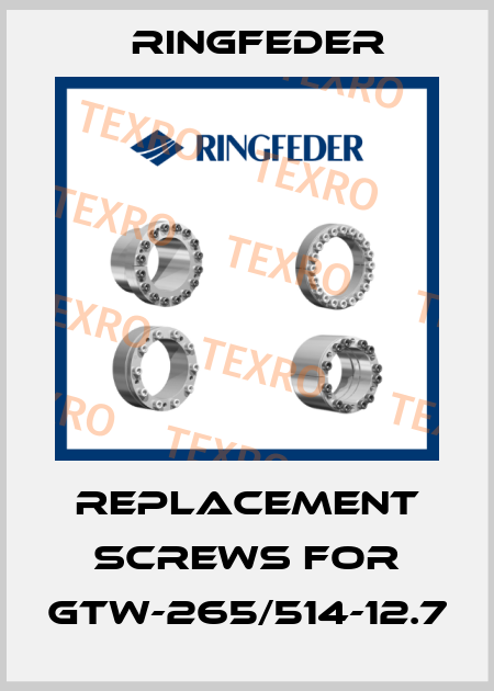 Replacement screws for GTW-265/514-12.7 Ringfeder