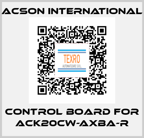 Control board for ACK20CW-AXBA-R Acson International