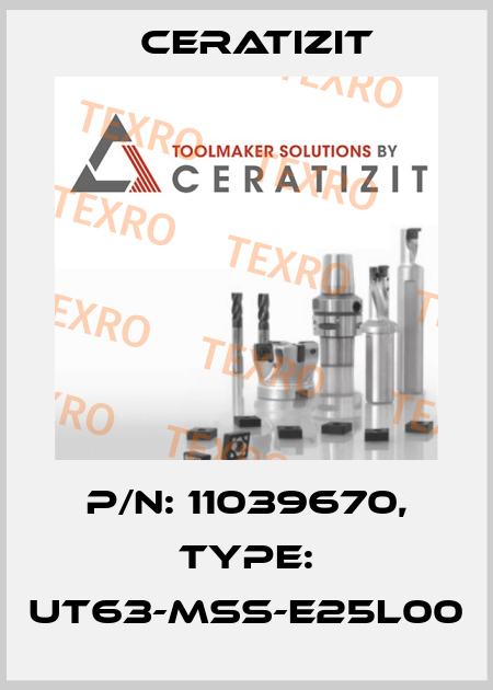 P/N: 11039670, Type: UT63-MSS-E25L00 Ceratizit
