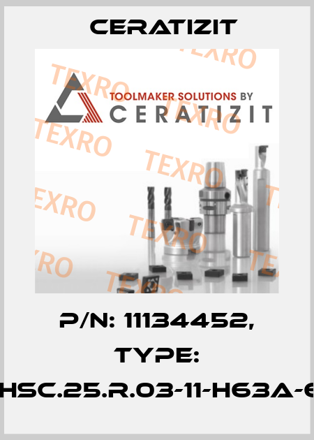 P/N: 11134452, Type: MHSC.25.R.03-11-H63A-63 Ceratizit