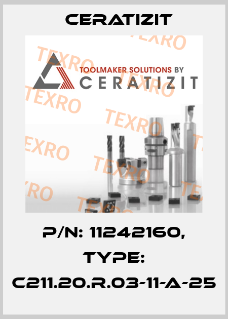 P/N: 11242160, Type: C211.20.R.03-11-A-25 Ceratizit