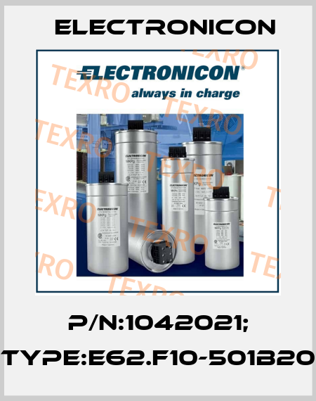 P/N:1042021; Type:E62.F10-501B20 Electronicon