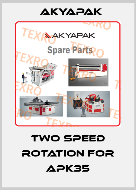 Two speed rotation For APK35 Akyapak