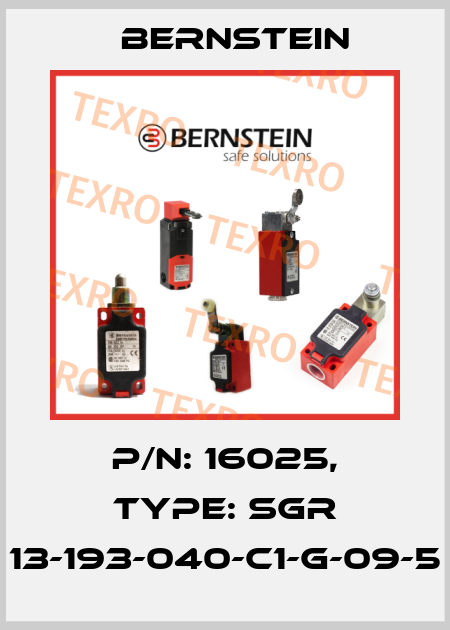 P/N: 16025, Type: SGR 13-193-040-C1-G-09-5 Bernstein