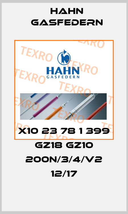 X10 23 78 1 399 GZ18 GZ10 200N/3/4/V2 12/17 Hahn Gasfedern