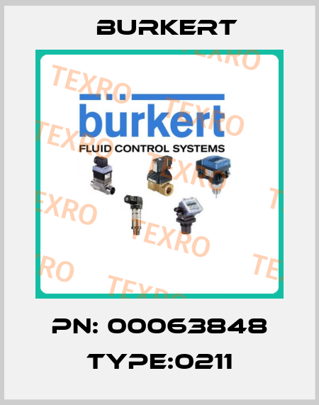 PN: 00063848 Type:0211 Burkert