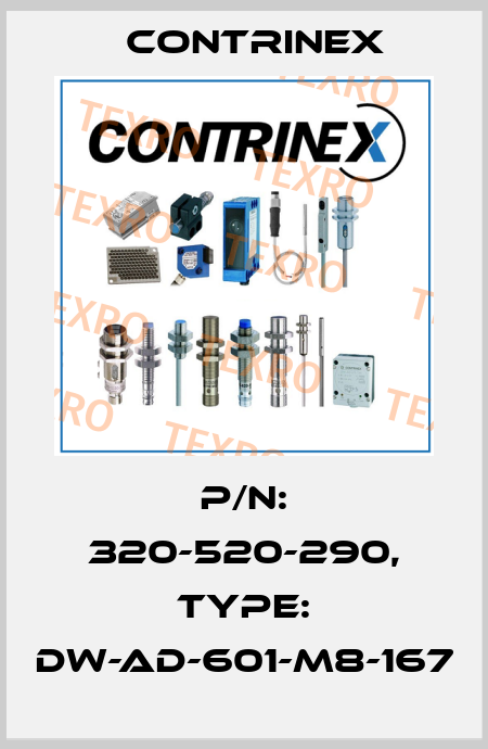 p/n: 320-520-290, Type: DW-AD-601-M8-167 Contrinex
