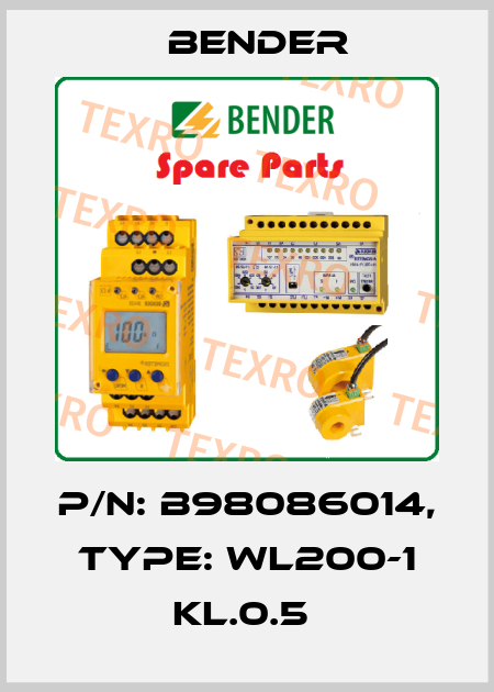 p/n: B98086014, Type: WL200-1 KL.0.5  Bender