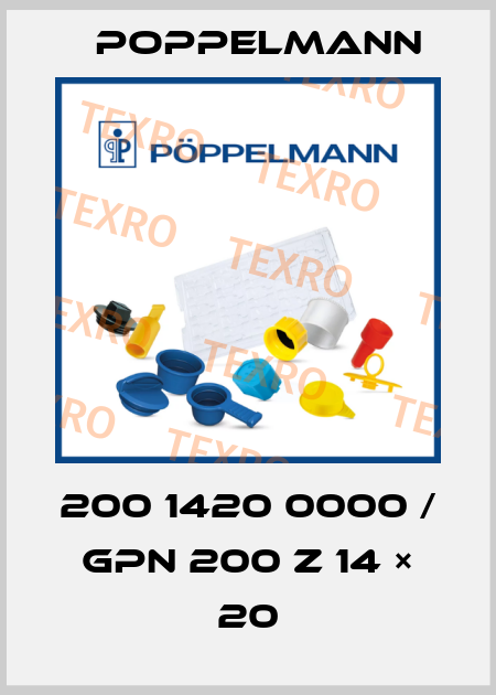 200 1420 0000 / GPN 200 Z 14 × 20 Poppelmann