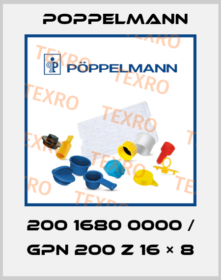 200 1680 0000 / GPN 200 Z 16 × 8 Poppelmann