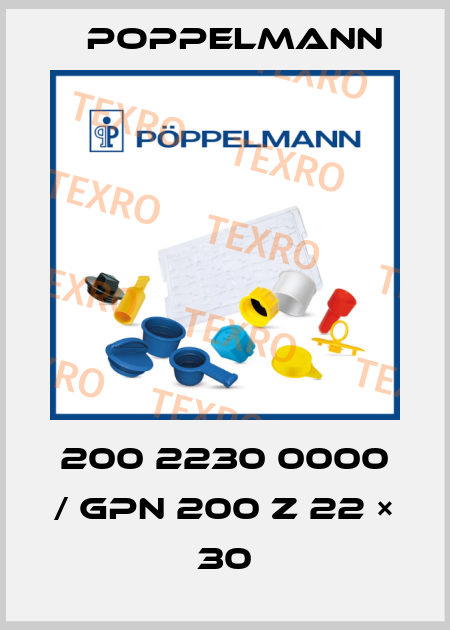 200 2230 0000 / GPN 200 Z 22 × 30 Poppelmann