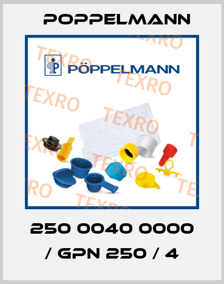250 0040 0000 / GPN 250 / 4 Poppelmann