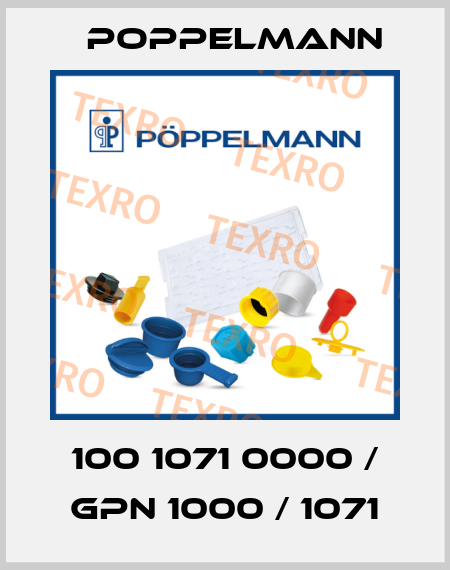 100 1071 0000 / GPN 1000 / 1071 Poppelmann