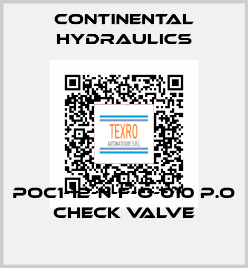 POC1-12-N-F-O-010 P.O CHECK VALVE Continental Hydraulics