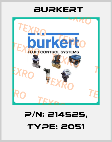 P/N: 214525, Type: 2051 Burkert