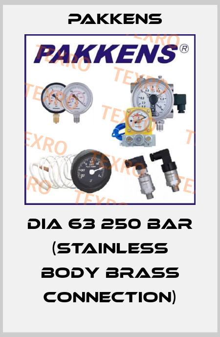 DIA 63 250 BAR (STAINLESS BODY BRASS CONNECTION) Pakkens