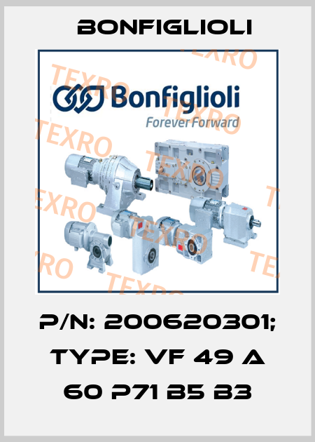 p/n: 200620301; Type: VF 49 A 60 P71 B5 B3 Bonfiglioli