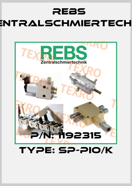 P/N: 1192315 Type: SP-PIO/K Rebs Zentralschmiertechnik