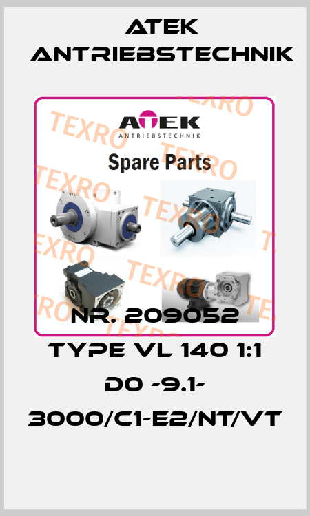 Nr. 209052 Type VL 140 1:1 D0 -9.1- 3000/C1-E2/NT/VT ATEK Antriebstechnik