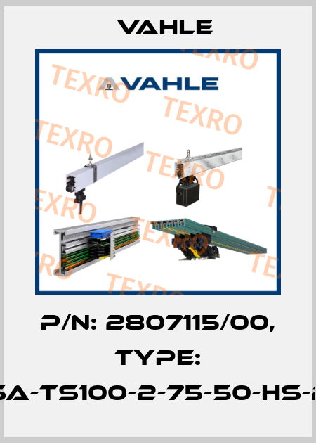 P/n: 2807115/00, Type: SA-TS100-2-75-50-HS-2 Vahle