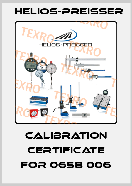 calibration certificate for 0658 006 Helios-Preisser