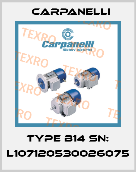 Type B14 SN: L107120530026075 Carpanelli