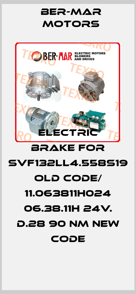 electric brake for SVF132LL4.558S19 old code/ 11.063811H024 06.38.11H 24V. D.28 90 NM new code Ber-Mar Motors