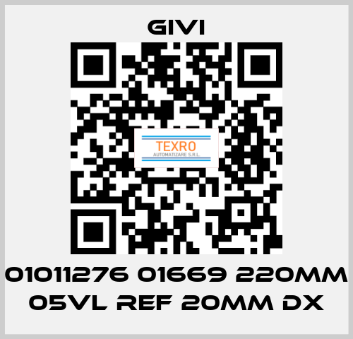 01011276 01669 220mm 05VL REF 20mm DX Givi