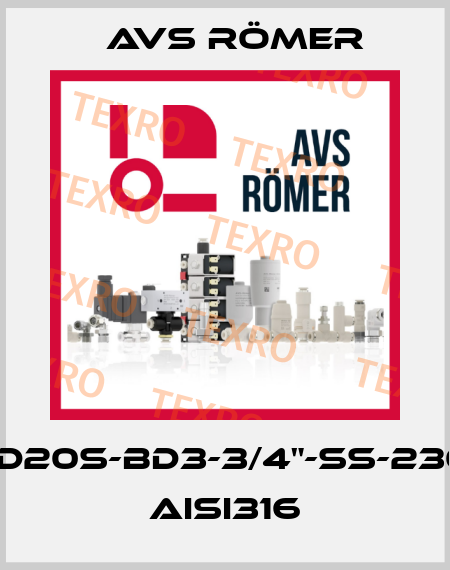 KLD20S-BD3-3/4"-SS-230V AISI316 Avs Römer