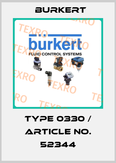 Type 0330 / Article No. 52344 Burkert