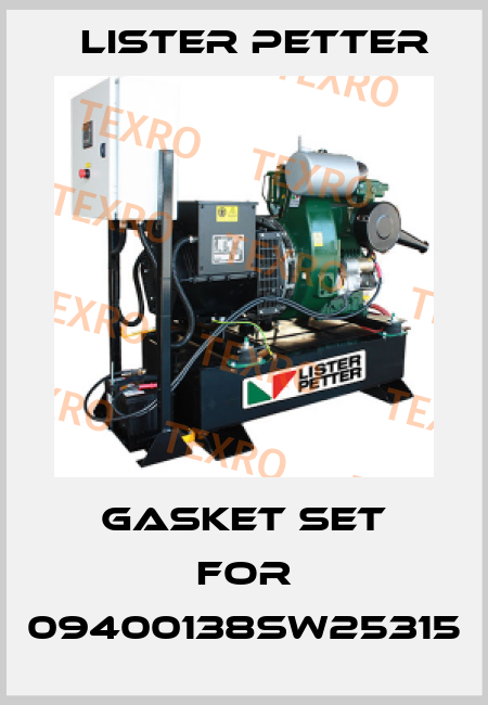 Gasket set for 09400138SW25315 Lister Petter