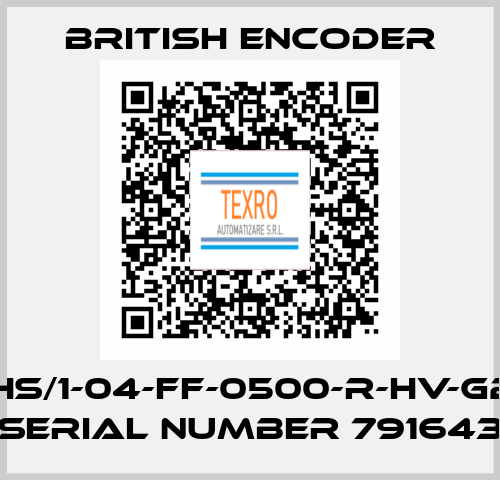 755HS/1-04-FF-0500-R-HV-G2-ST, serial number 791643 British Encoder