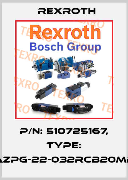 P/N: 510725167, Type: AZPG-22-032RCB20MB Rexroth