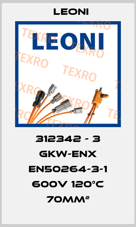 312342 - 3 GKW-ENX EN50264-3-1 600V 120°C 70mm² Leoni